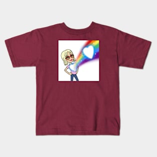 LGBT Girl Heart Burst rainbow Kids T-Shirt